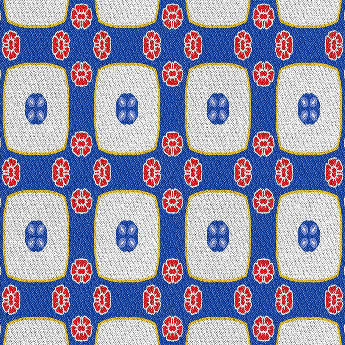 Patterned Dark White Beige Novelty Rug, pat695