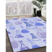 Machine Washable Transitional Sky Blue Rug in a Family Room, wshpat696blu