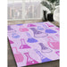 Machine Washable Transitional Purple Rug in a Family Room, wshpat696pur