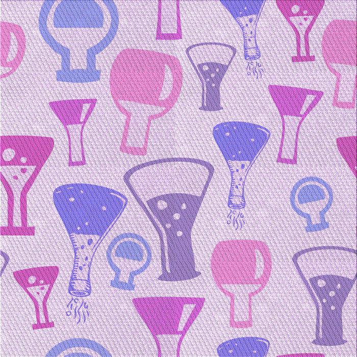 Round Patterned Purple Rug, pat696pur