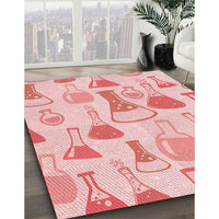 Patterned Light Red Pink Rug, pat696rd