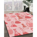 Patterned Light Red Pink Rug in Family Room, pat696rd