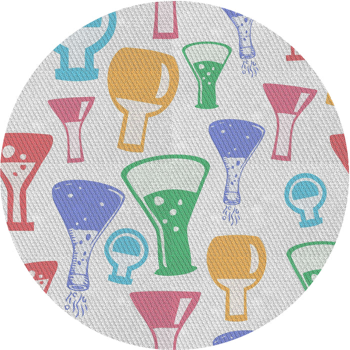 Square Machine Washable Transitional Light Rose Green Rug, wshpat696