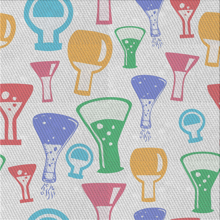 Square Patterned Light Rose Green Novelty Rug, pat696