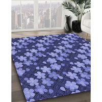 Patterned Sky Blue Rug, pat697blu