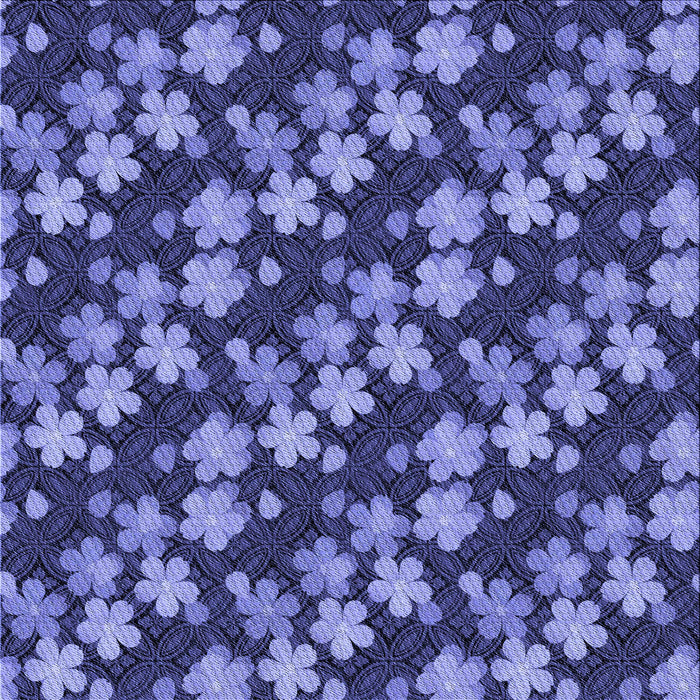 Round Patterned Sky Blue Rug, pat697blu