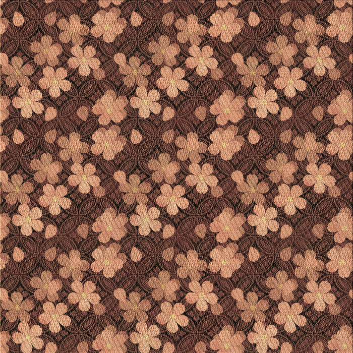 Round Patterned Orange Rug, pat697brn