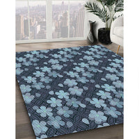 Patterned Koi Blue Rug, pat697lblu