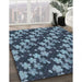 Patterned Koi Blue Rug in Family Room, pat697lblu