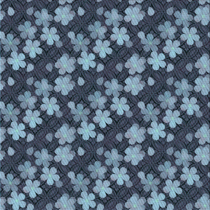 Round Machine Washable Transitional Koi Blue Rug, wshpat697lblu