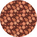 Square Patterned Bright Orange Rug, pat697org