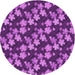 Square Patterned Dark Magenta Purple Rug, pat697pur