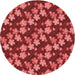 Square Patterned Red Rug, pat697rd