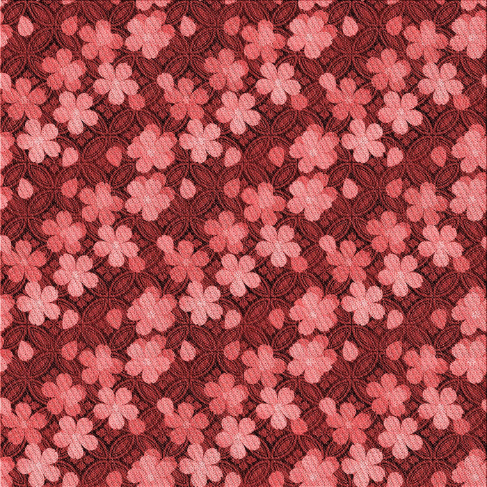 Round Patterned Red Rug, pat697rd