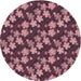 Square Machine Washable Transitional Blush Red Pink Rug, wshpat697