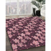 Machine Washable Transitional Blush Red Pink Rug in a Family Room, wshpat697