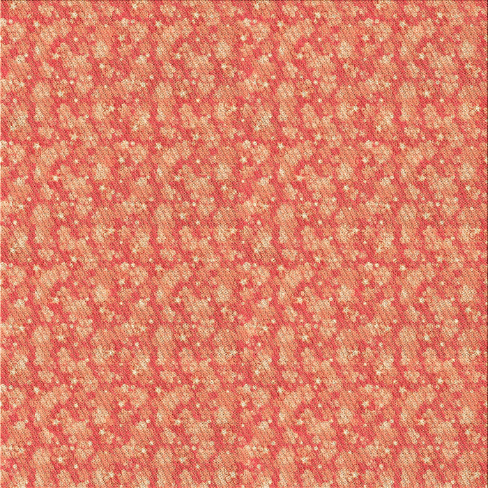 Round Patterned Fire Red Rug, pat698org