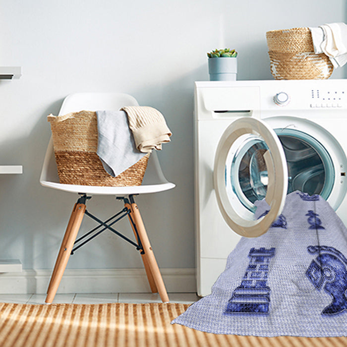 Machine Washable Transitional Lavender Blue Rug in a Washing Machine, wshpat699blu