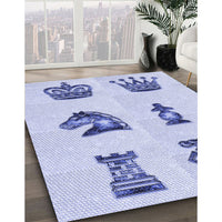 Patterned Lavender Blue Rug, pat699blu