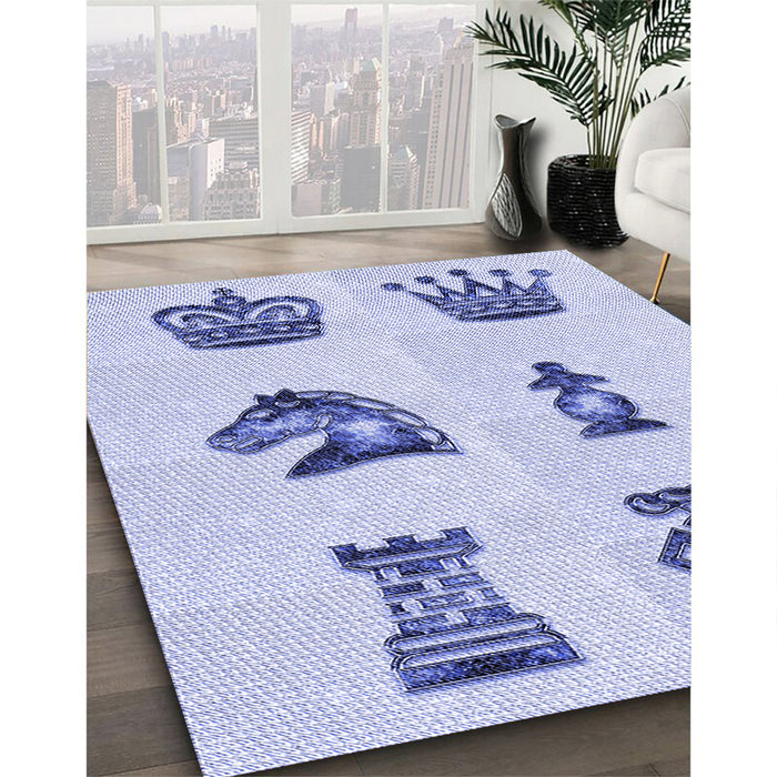 Machine Washable Transitional Lavender Blue Rug in a Family Room, wshpat699blu