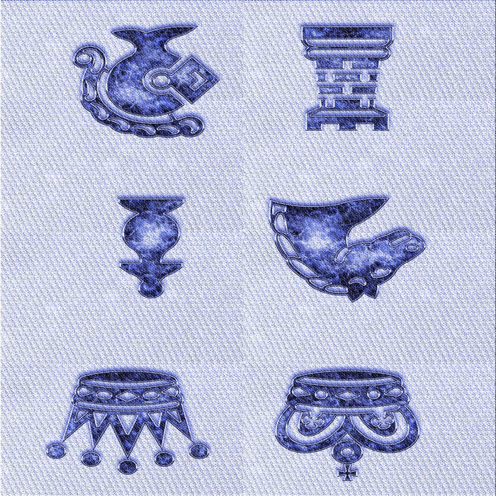 Round Patterned Lavender Blue Rug, pat699blu