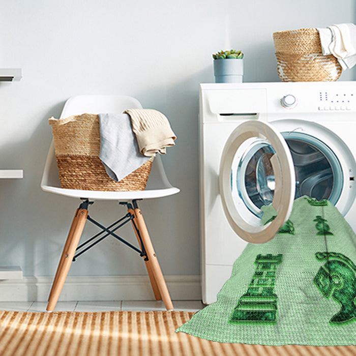 Machine Washable Transitional Mint Green Rug in a Washing Machine, wshpat699grn