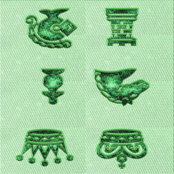 Round Patterned Mint Green Rug, pat699grn