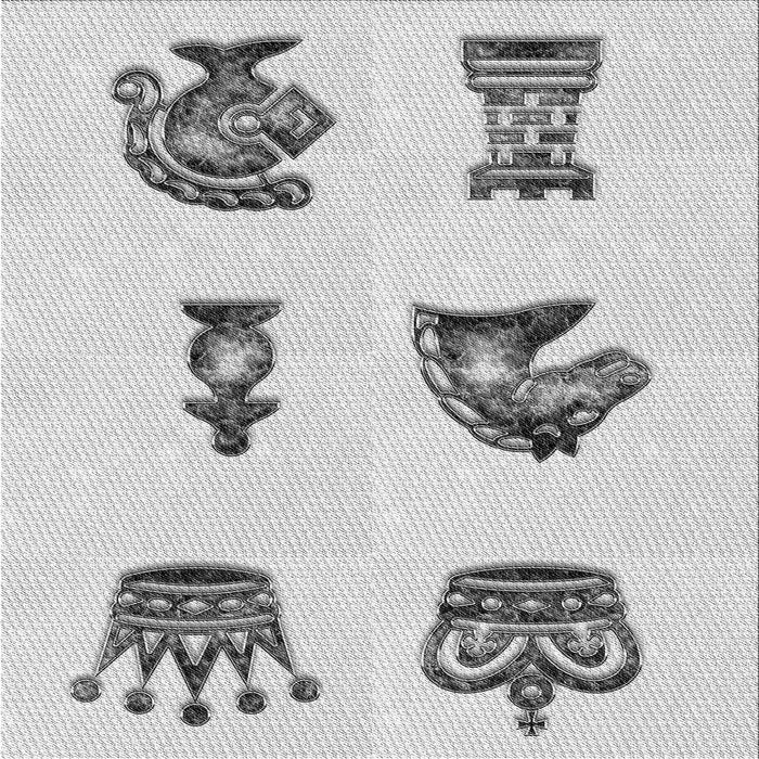 Round Patterned Platinum Gray Rug, pat699gry