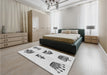 Patterned Platinum Gray Rug in a Bedroom, pat699gry