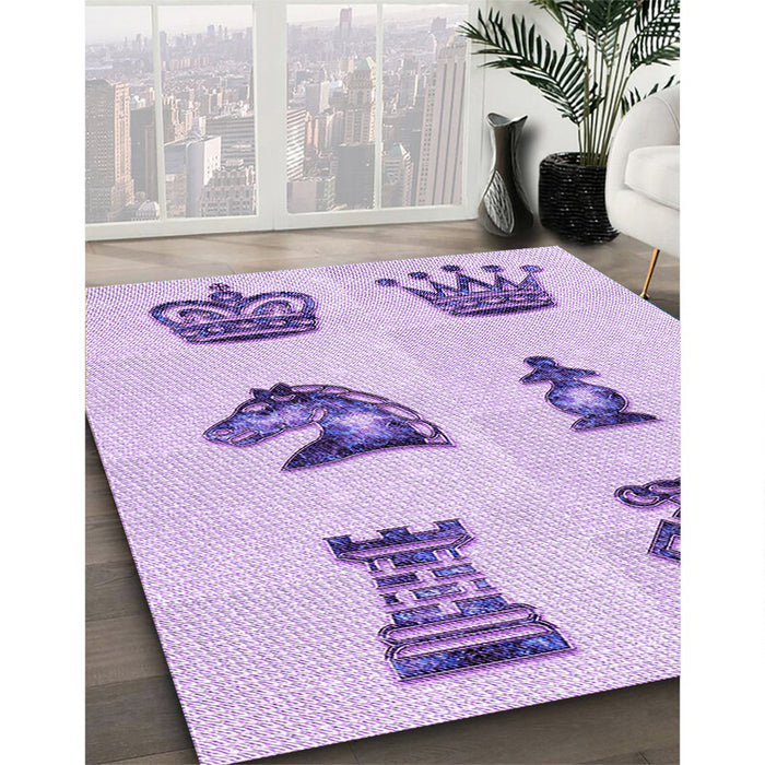Machine Washable Transitional Purple Rug in a Family Room, wshpat699pur