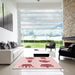 Machine Washable Transitional Light Rose Pink Rug in a Kitchen, wshpat699rd