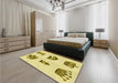 Patterned Brown Rug in a Bedroom, pat699yw