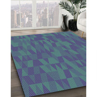 Patterned Blue Novelty Rug, pat69