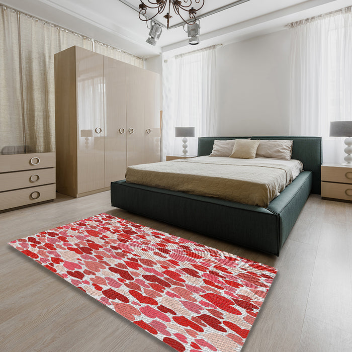 Machine Washable Transitional Red Rug in a Bedroom, wshpat6