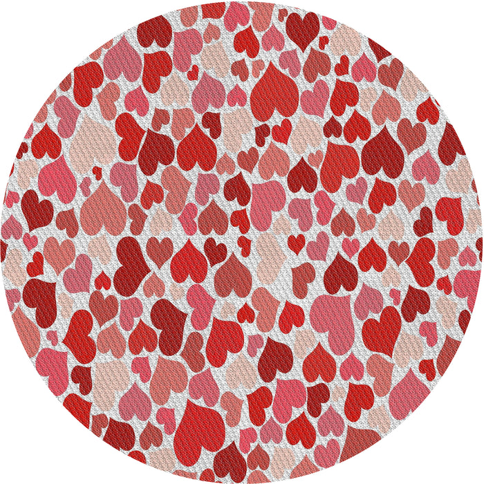 Sideview of Patterned Red Novelty Rug, pat6