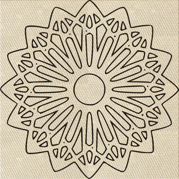 Round Patterned Moccasin Beige Rug, pat7brn