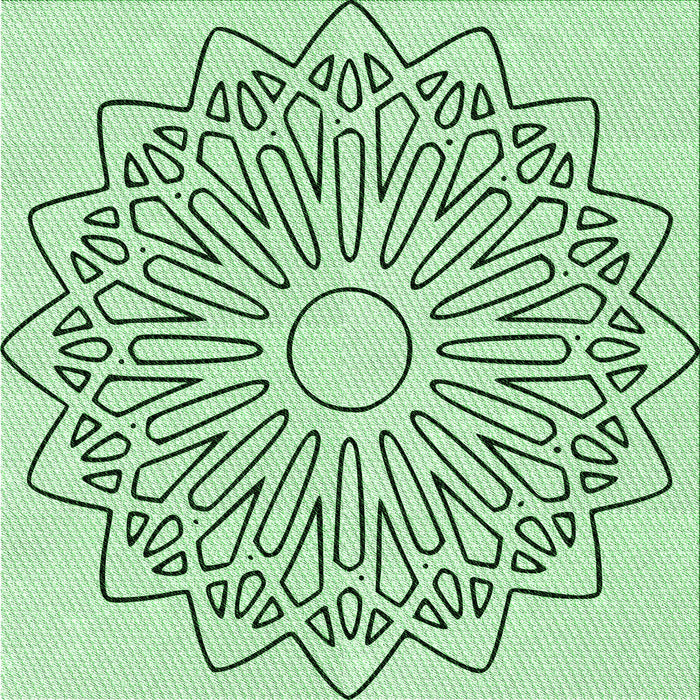 Round Patterned Mint Green Rug, pat7grn