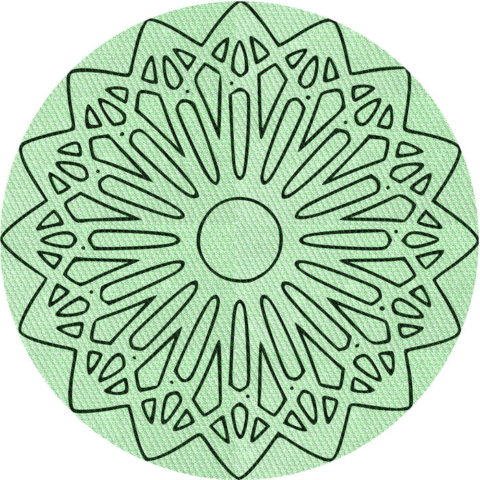 Square Patterned Mint Green Rug, pat7grn