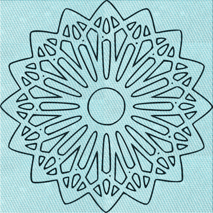 Round Patterned Seafoam Green Rug, pat7lblu