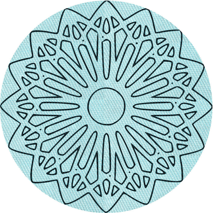 Square Patterned Seafoam Green Rug, pat7lblu