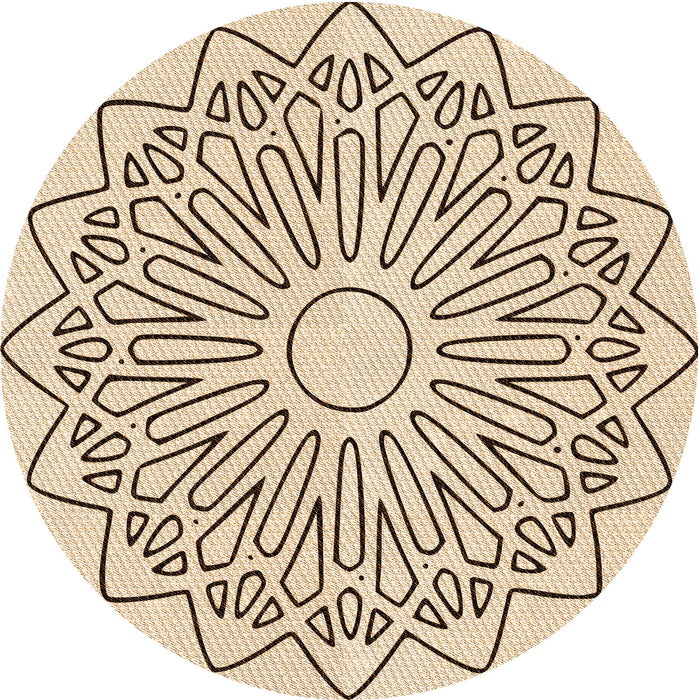 Square Patterned Copper Brown Rug, pat7org