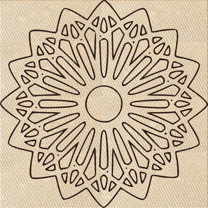 Round Patterned Copper Brown Rug, pat7org