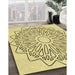 Machine Washable Transitional Sun Yellow Rug in a Family Room, wshpat7yw