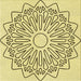 Round Patterned Sun Yellow Rug, pat7yw
