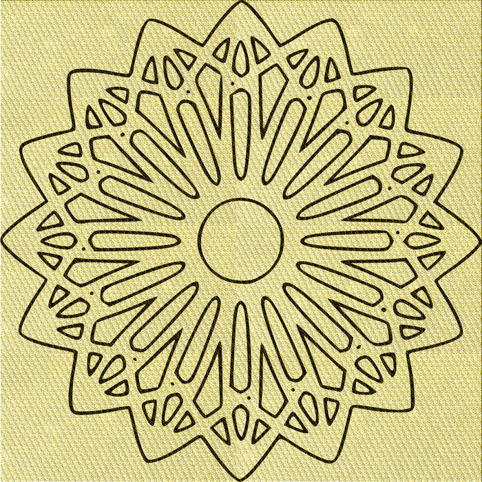 Round Machine Washable Transitional Sun Yellow Rug, wshpat7yw