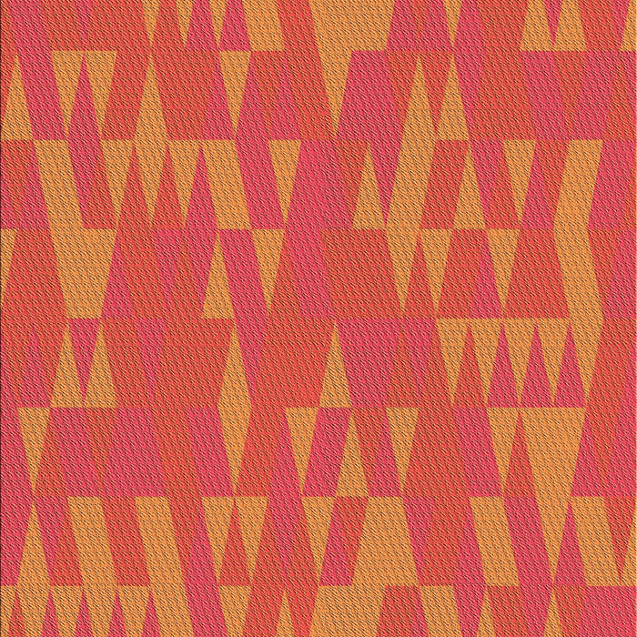 Square Patterned Neon Orange Rug in a Living Room, pat70org