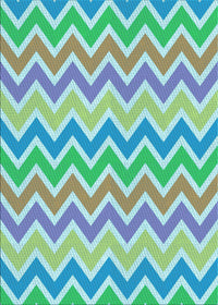 Machine Washable Transitional Green Rug, wshpat700lblu