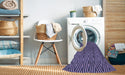 Machine Washable Transitional Purple Mimosa Purple Rug in a Washing Machine, wshpat701blu