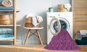 Machine Washable Transitional Dark Magenta Purple Rug in a Washing Machine, wshpat701pur