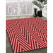 Patterned Red Rug in Family Room, pat701rd